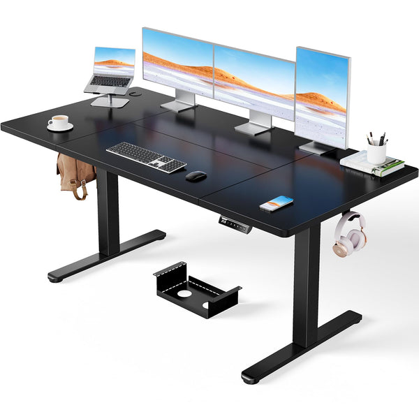 ErGear Electric Standing Desk-160 x 80 cm-100kg Load Capacity Height Adjustable Desk with Advanced Brushless Motor, Quiet Operation, Sturdy Metal Frame,Four-part Tabletop