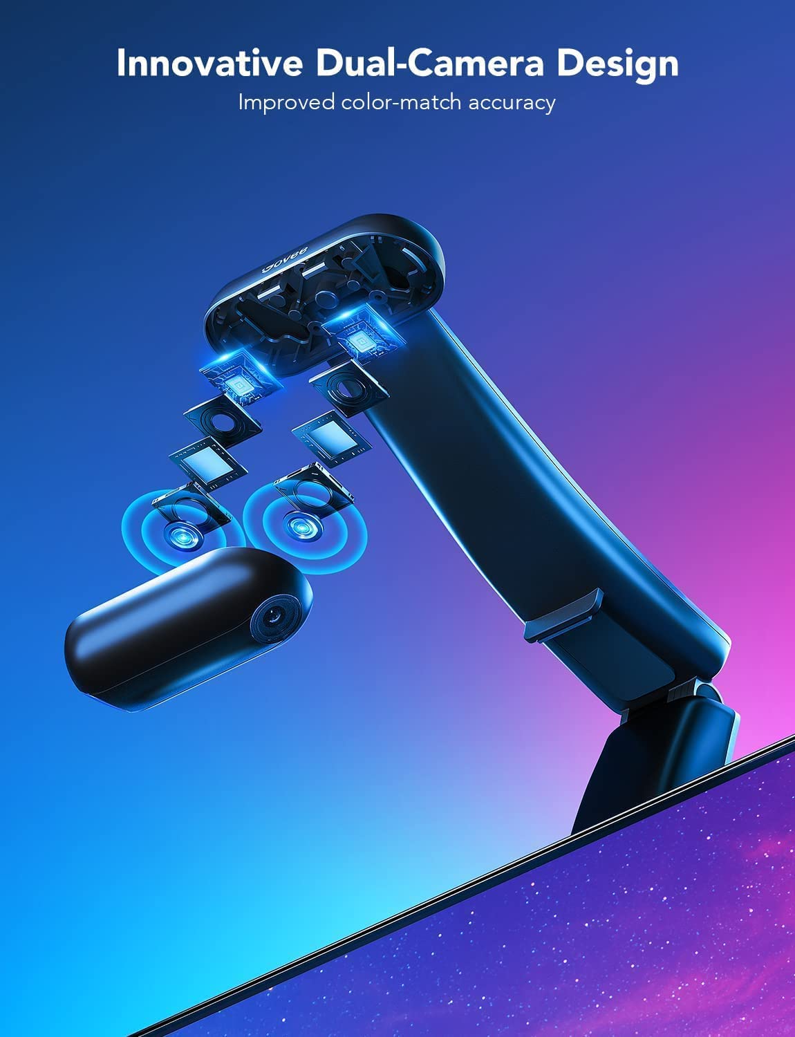 Govee TV LED Backlight T2 with Dual Cameras, 5m RGBIC Envisual LED Strip Lights with Double Beads for Ultra-Thin 75-85 inch TVs, Wi-Fi, Music Sync, DreamView, Voice&App Control, Alexa(0.9m*2+1.6m*2)