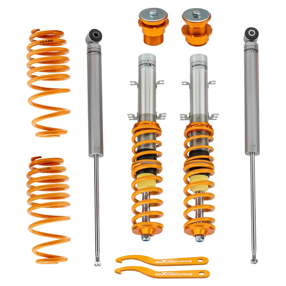 maXpeedingrods Coilovers Lowering Suspension Kits for VW Golf4/for Seat Leon 1M1/for VW New Beetle (9C1, 1C1) - Golden