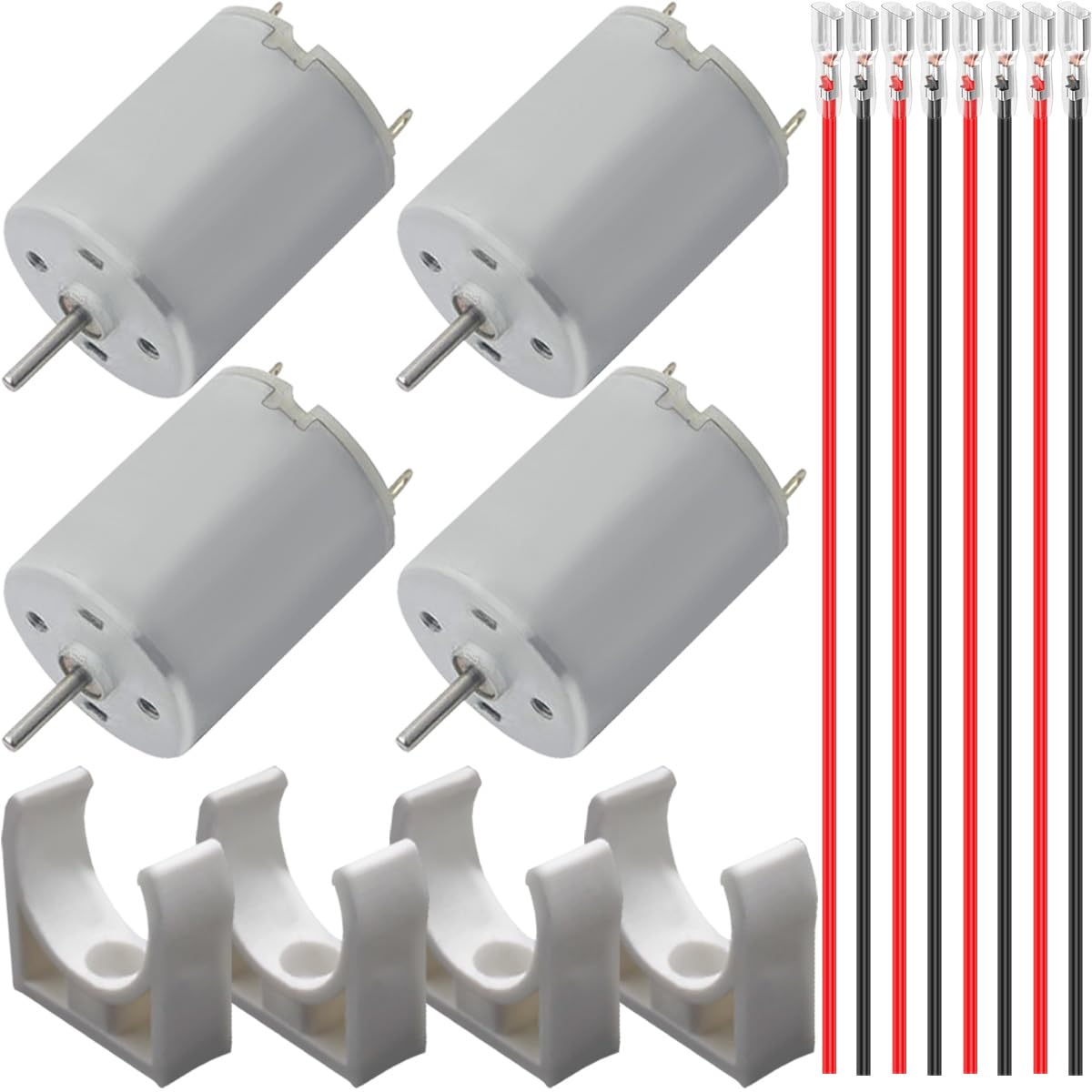 2 Pcs 545 Micro Motor DC 3.7-7.4 V 23500 RPM Long Shaft High Torque Gear RC Power Wheel Mini/Small Motor with Spring Wire, for RC Toy Car/Robot/Mini Fan/Electric Drill/UAV/DIY/Test