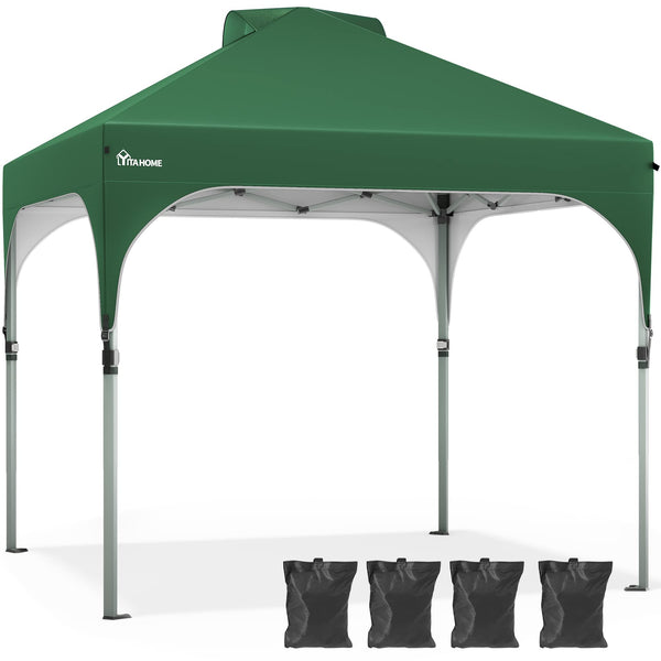 YITAHOME 2.5x2.5M Instant Heavy Duty Pop Up Gazebo, Waterproof Folding Garden Camping Party Tent Canopy Marquee with Roller Bag for Patio Markets Beach