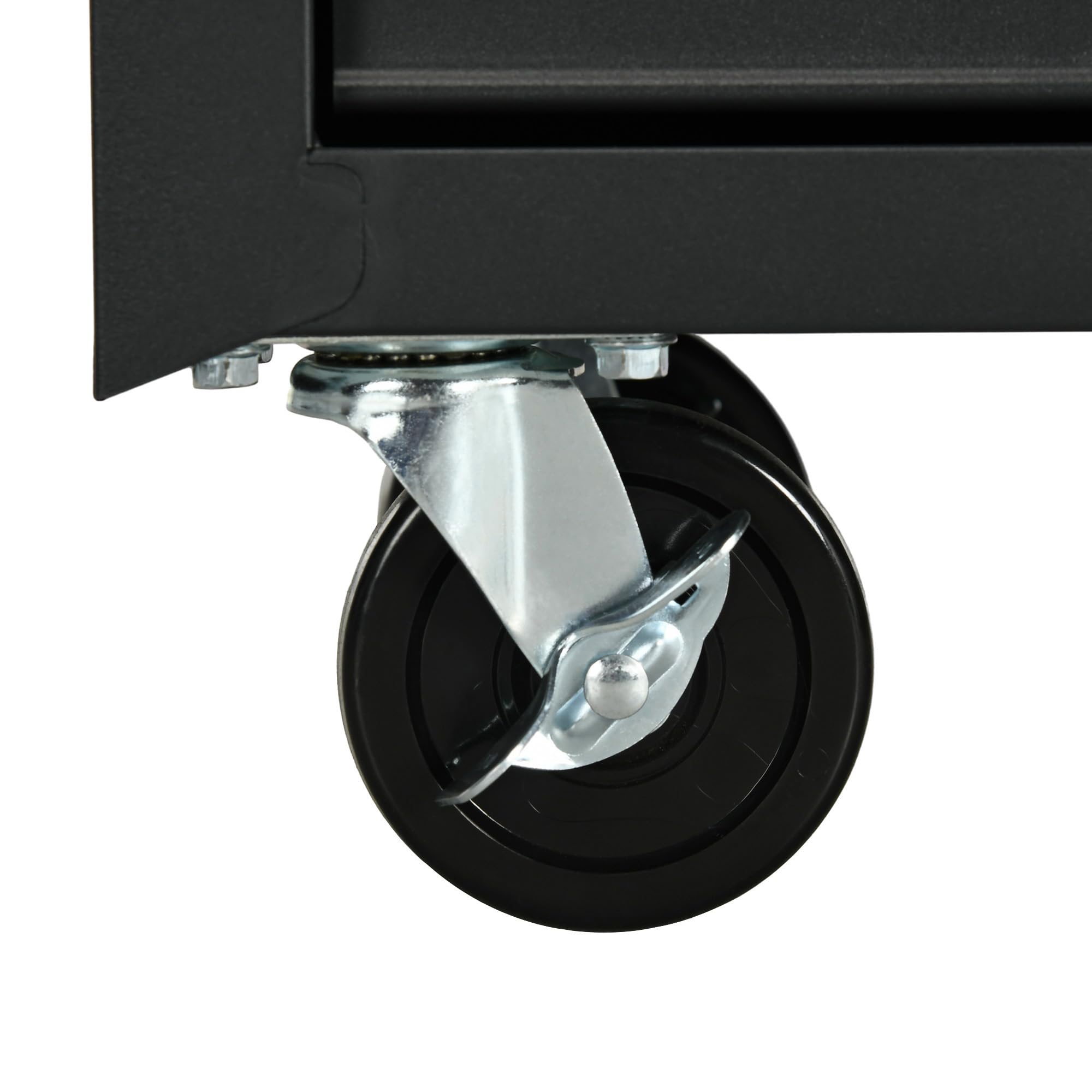 DURHAND 7-Drawer Rolling Tool Chest on Wheels, Lockable Tool Cabinet with Side Handle, Metal Tool Box Trolley for Garage, Workshop, Red