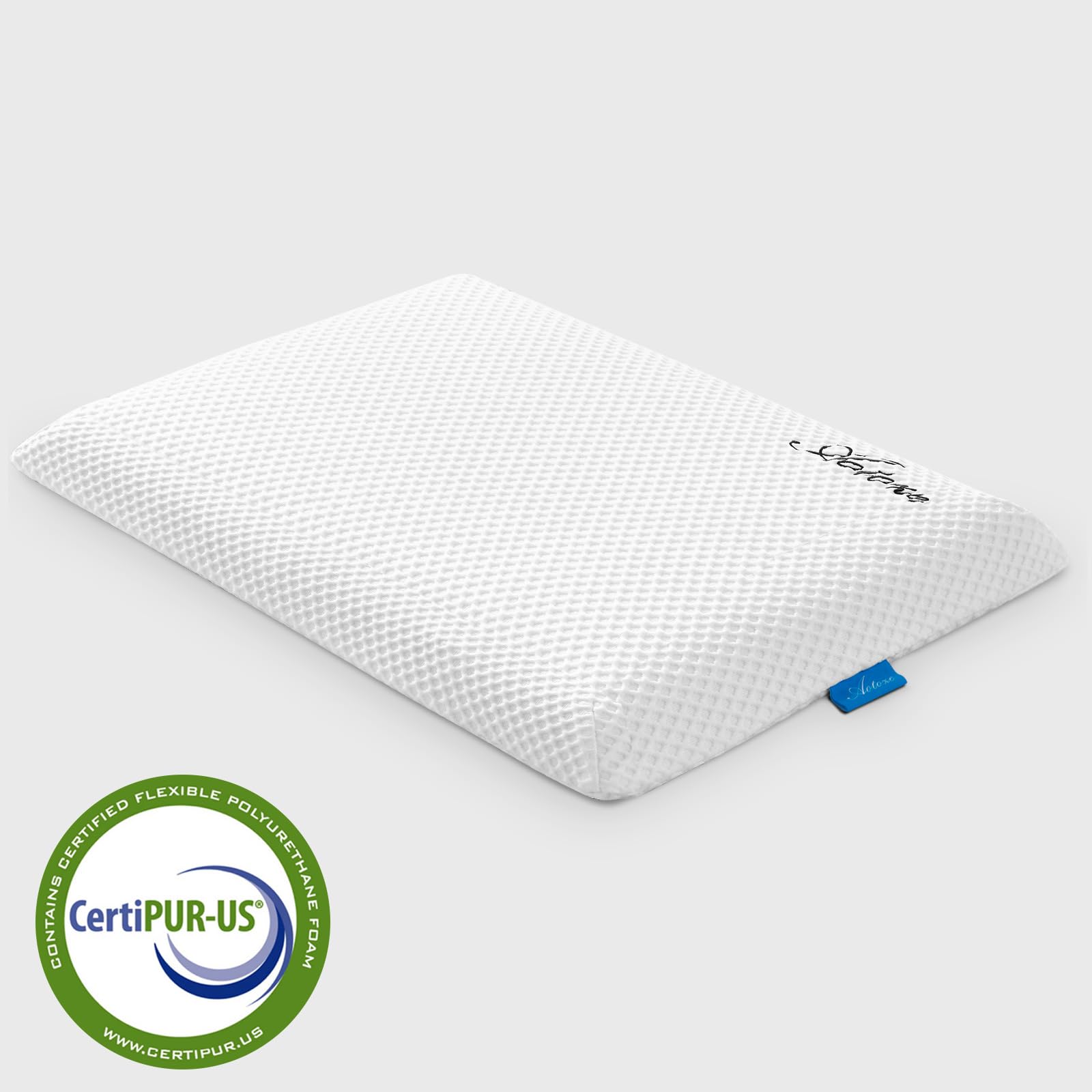 AOTOZE Ultra Thin & Flat Memory Foam Pillow,Low Profile Slim & Thin Pillow for Stomach Sleeper,Side Sleeper,Oeko-TEX & CertiPUR-US Double