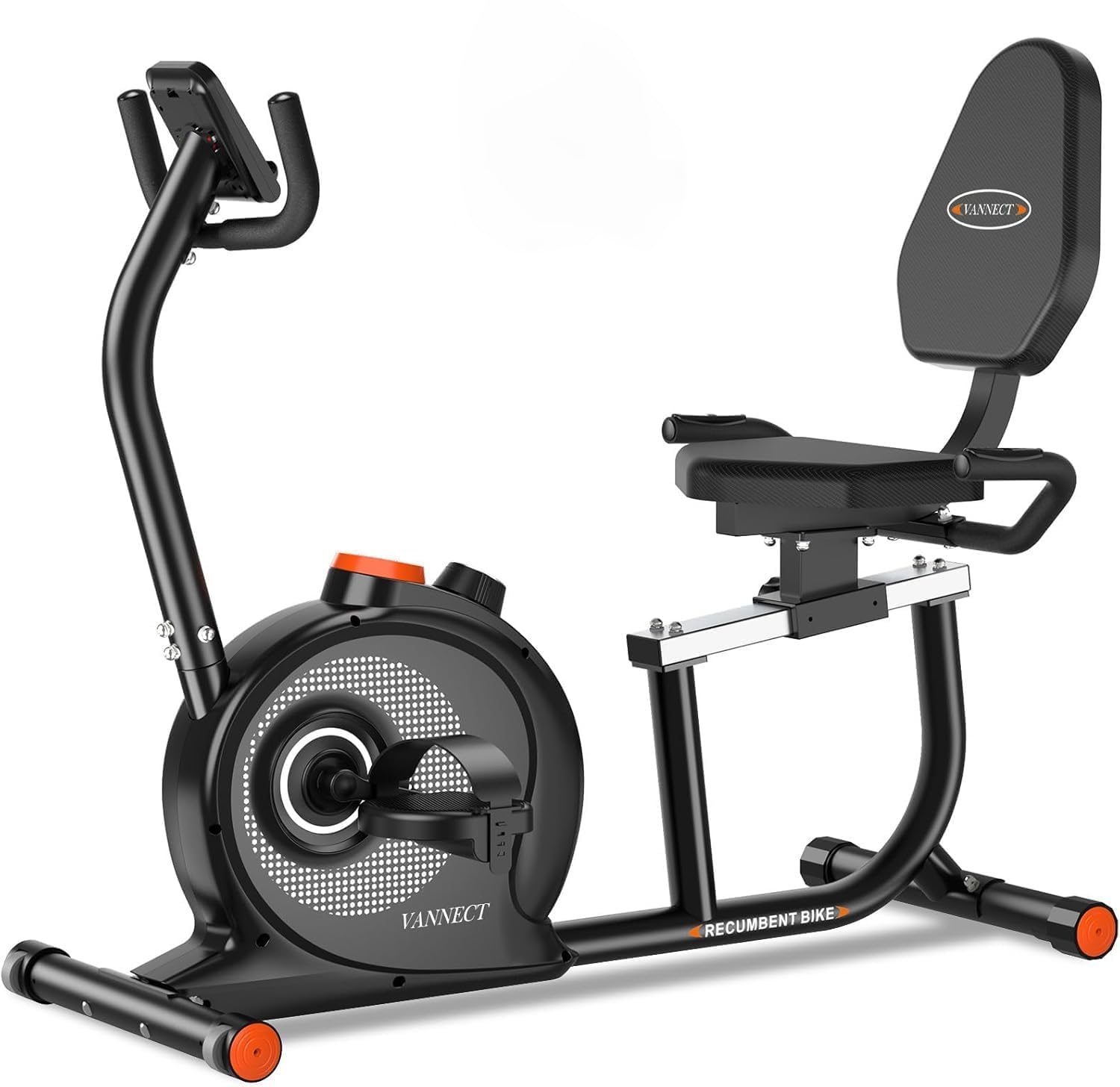 VANNECT Recumbent Exercise Bike for Home Use, 16 Level Resistance Recumbent Bike with 400LBS Weight Capacity, Upgraded Magnetic Recumbent Bikes with Smart APP& LCD Monitor, Adjustable Seat