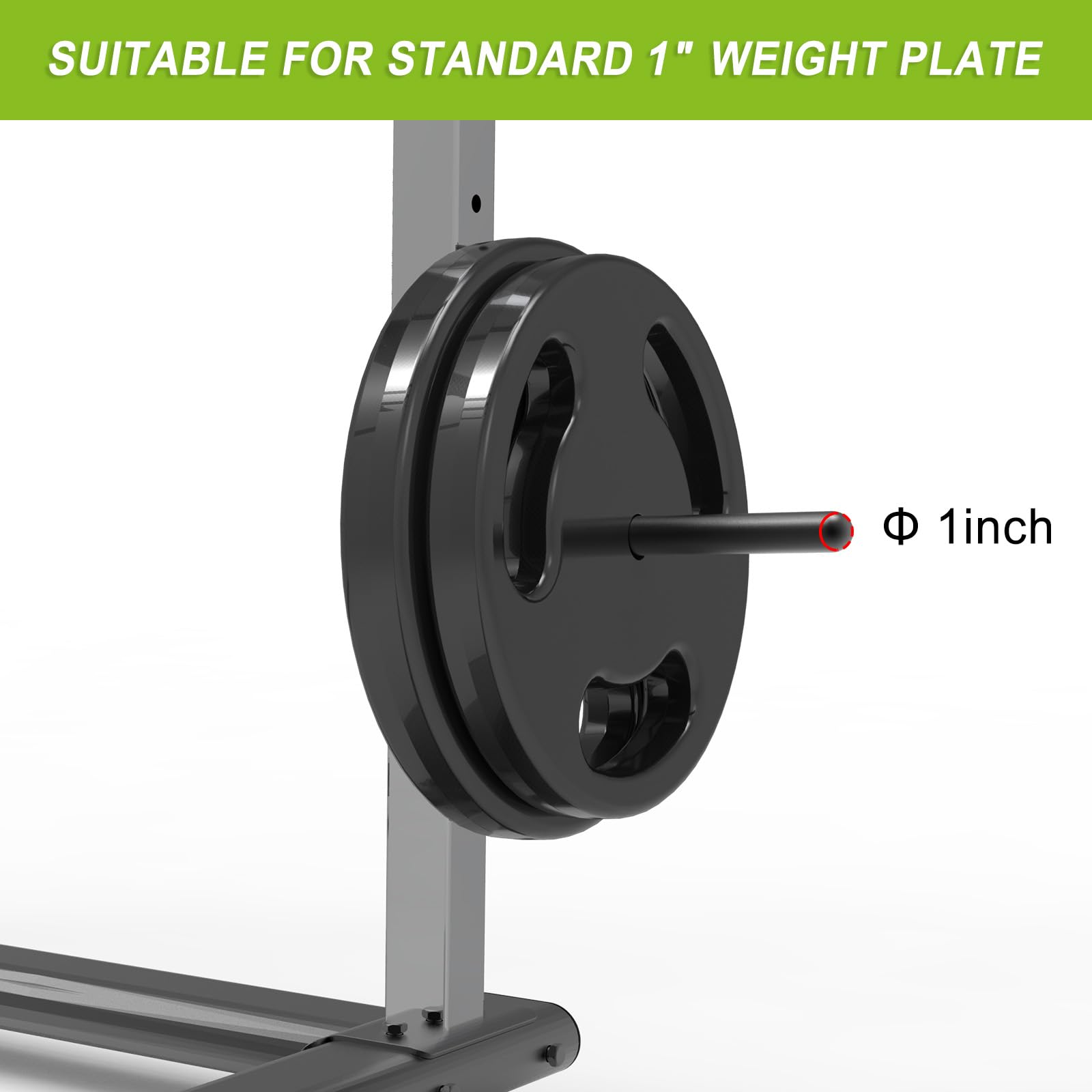 Kipika 3x3 Power Rack Weight Plate Holders - Heavy-Duty Steel, Supports Up to 300 lbs. Each - Universally Fits 3x3 Racks with 1" or 5/8" Holes -