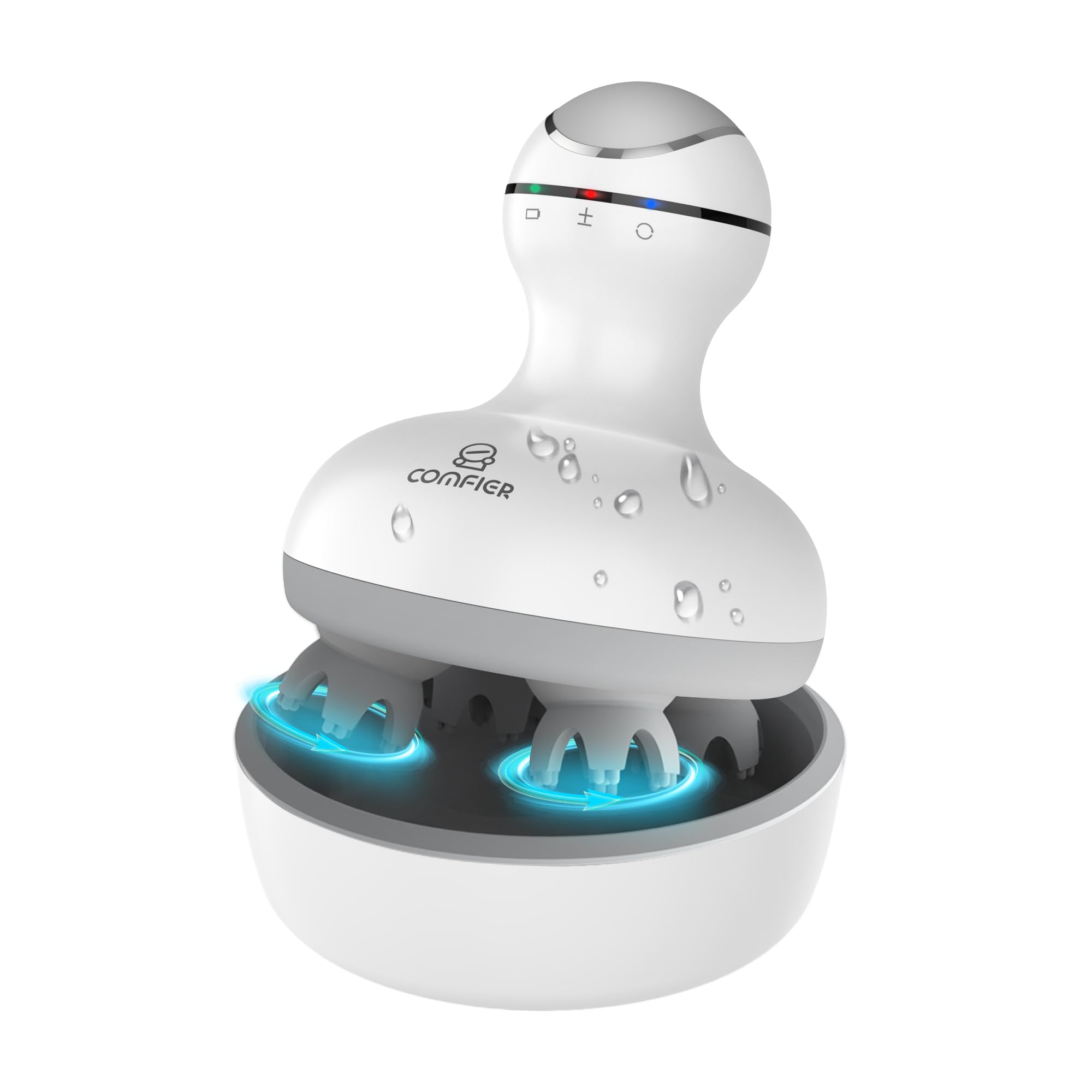 COMFIER Cordless Hair Scalp Massager, Electric Head Massager with Kneading 84 Massage Nodes, Handheld Portable Head Scratcher Massager for Hair Growth, Deep Clean and Stress Relax, Gifts for Women Men