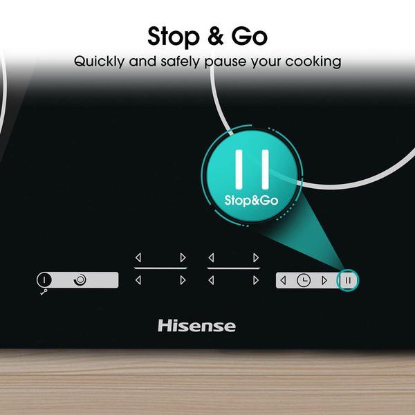 Hisense E6432C Built-in 60cm Electric Ceramic Hob with Child Lock, Touch control, Timer Function - Black 7200W, 20 x 24 x 2 inches (L x W x H)