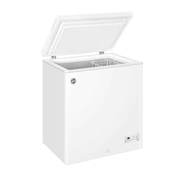 Hoover Freestanding Chest Freezer, 196L Capacity, E Class, Super Freezing Function, Suitable for Outbuildings and Garages, Integrated Handle, White, 91.5x55.5x84.5 cm - HHCH 200 ELK