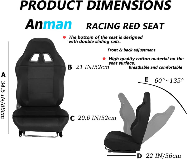 Anman Racing Simulator Cockpit with Black Seat Fit for Minneer Dardoo Flight Sim Game Chair with Neck Pillow Lumbar and Seat Belt Drilling Support for DIY(Not Included Wheel Shifter Pedal)