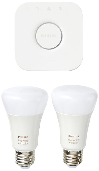 Philips Hue White & Color Ambiance Starter Set of 2 Lamps, Plastic, 19 W, White