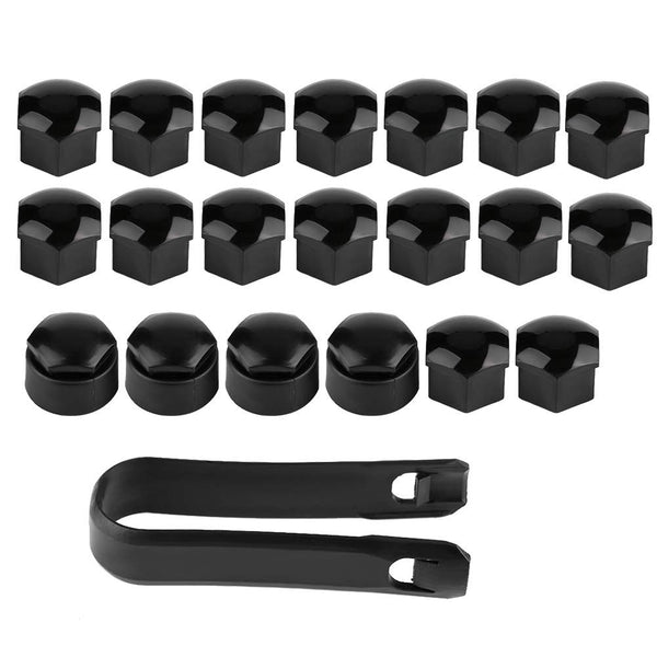 Universal Wheel Nut Cover Protective Bolt s Wheel Nut Rim Cover Anti Dust Stopper Cover 20pcs 17mm Nut Car Wheel Auto Hub Screw Anti theft Cover (Black)
