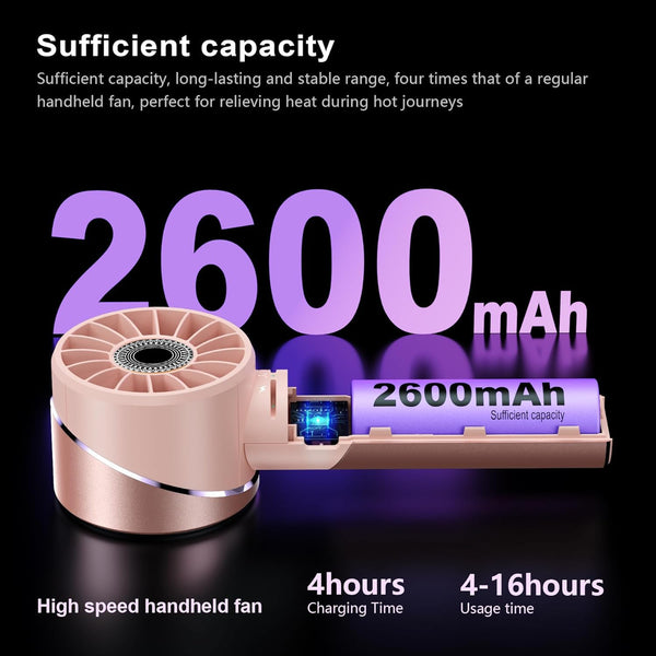 COZOME Handheld Fan,Ultra-Portable 7000 RPM Turbo Mini Fan with 16H Battery,4-Speed USB Rechargeable Metal Design | Pocket Fan for Travel/Outdoor/Home/Office,Gift for Men & Women (Alloy Construction)