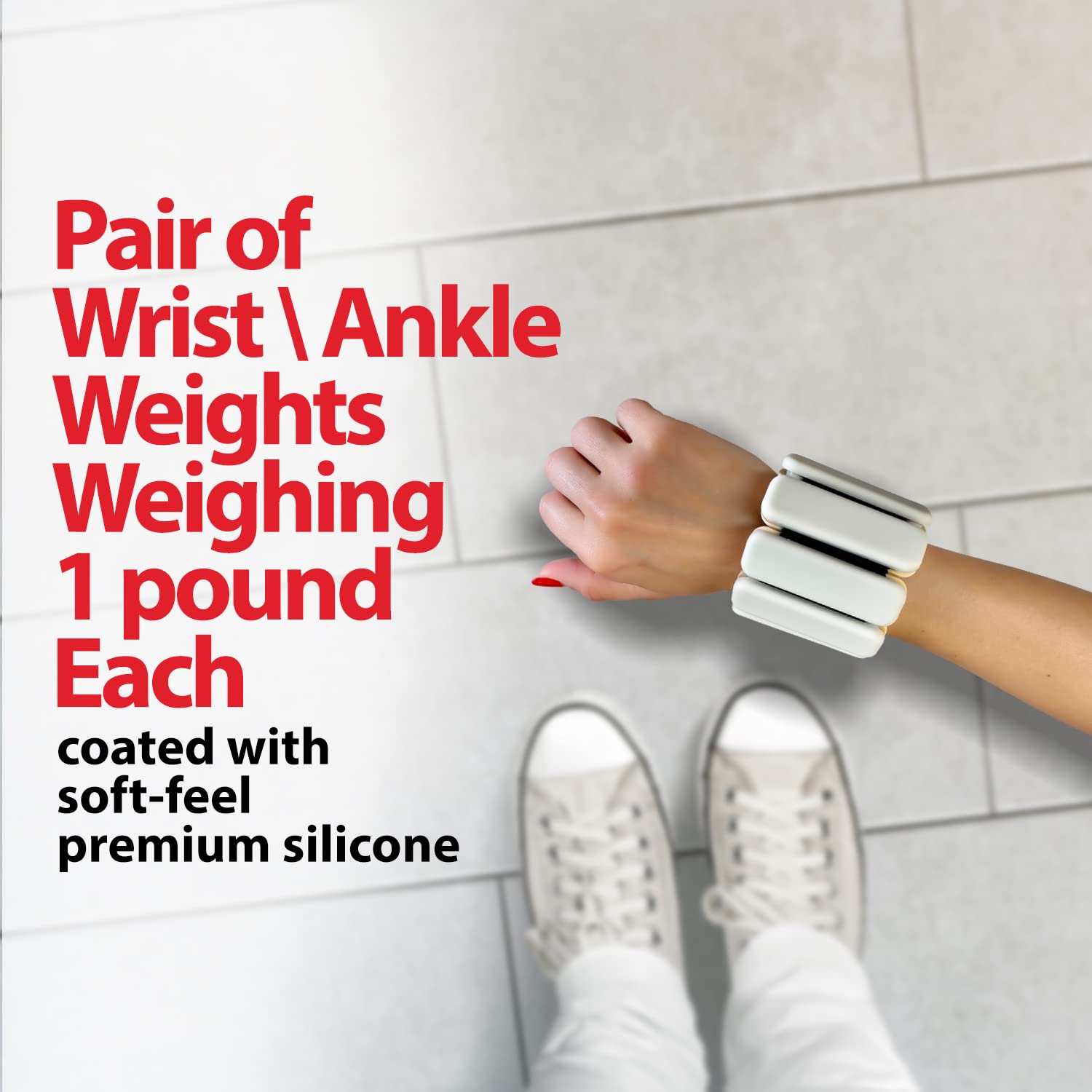 Gymnastics Power Ankle And Wrist Weights For Women And Men | 0.5 kg Each (2 per set) | Unique Removable And Light Reflagged Adjustable Weights,