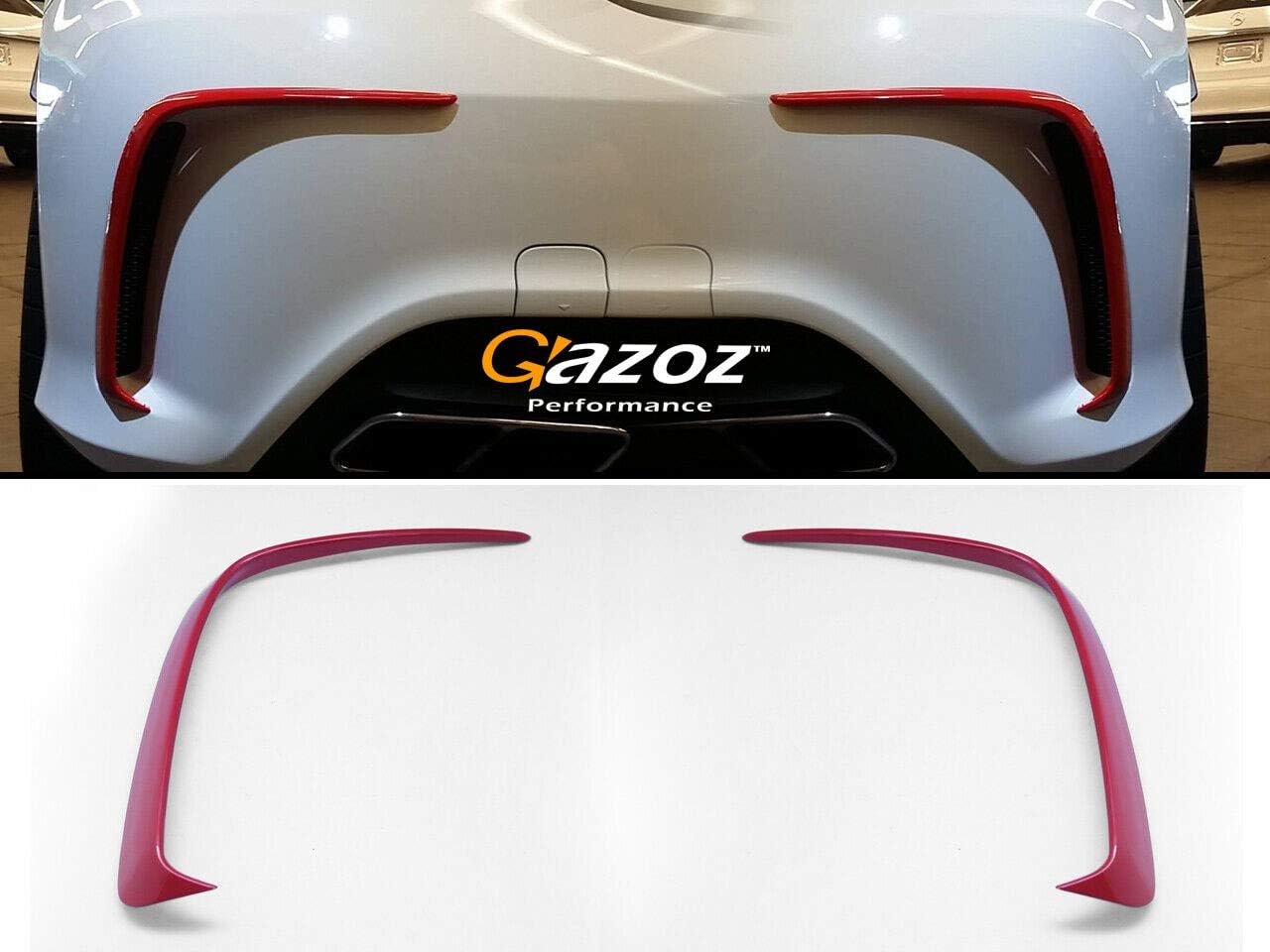 GAZOZ PERFORMANCE RED Rear Aero Flaps Bumper Canards Vent for Mercedes Benz W176 A250 A45 AMG