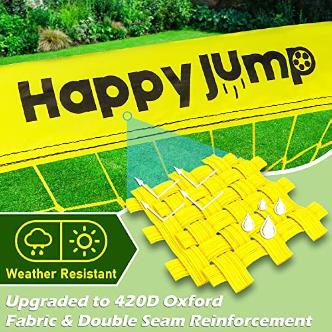 Happy Jump Pop Up Football Goals – Portable Soccer Nets Foldable Garden Football Posts for Outdoor Training (3x2 to 7x5 FT)