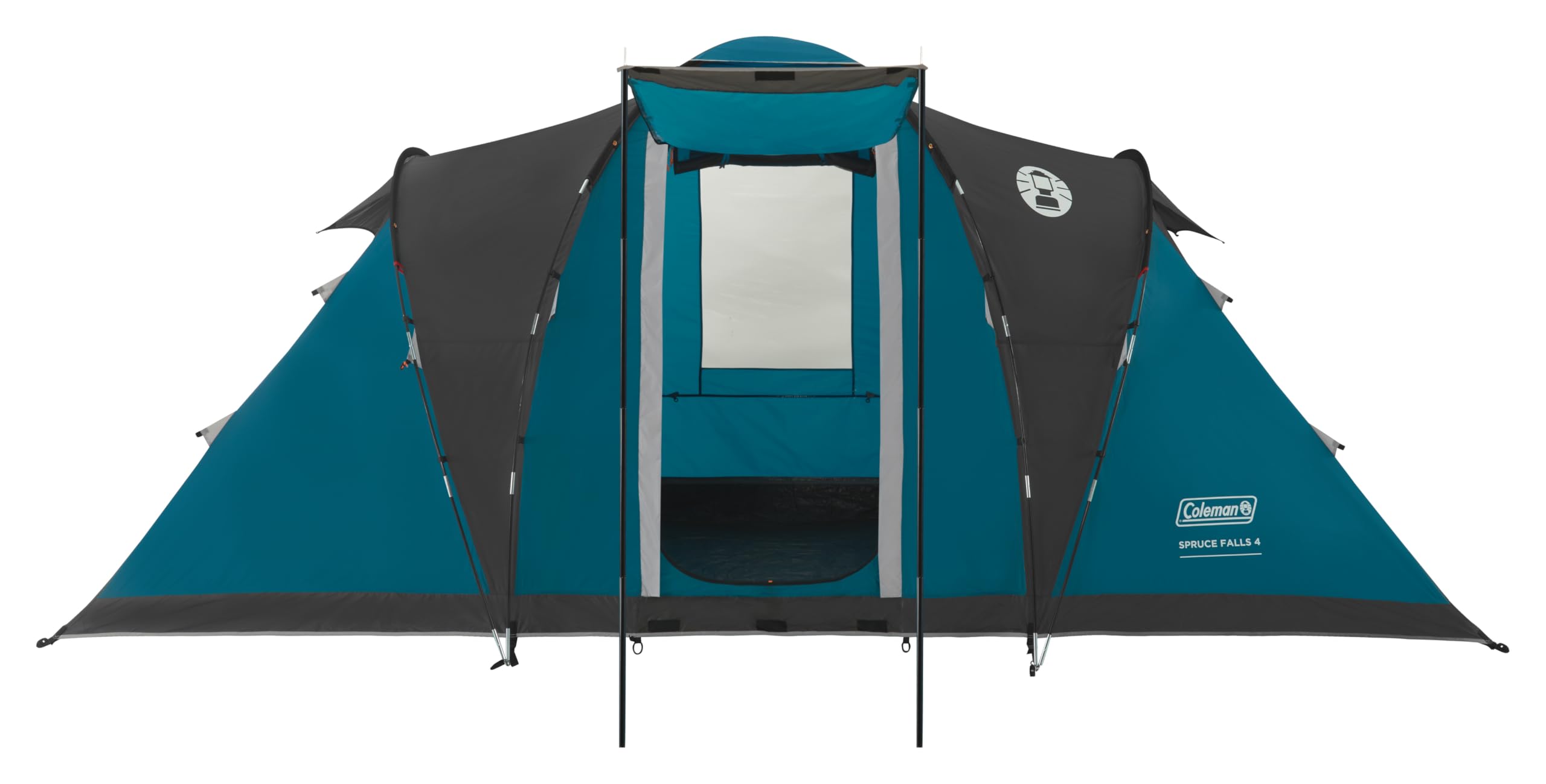 Coleman Spruce Falls 4 Tent | 4 Man Vis-a-Vis Family Tent with 2 opposite XXL size Bedrooms and Living area | 4 Person Camping Tent | 3000mm Waterproof | Sewn-in Groundsheet