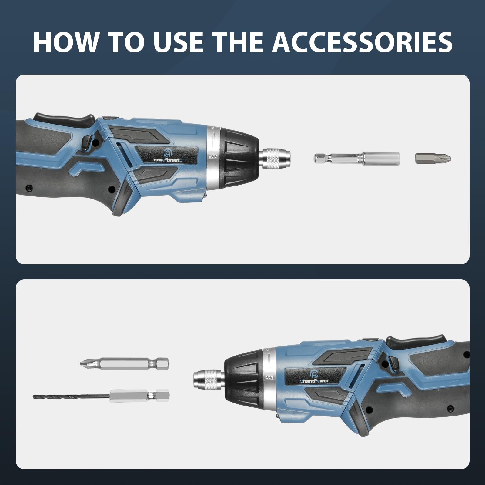 C P CHANTPOWER Drill Bit Sets and Screwdriver Bit Sets with Case for Drilling Wood, Plastic, Soft Metal, 41 Pieces