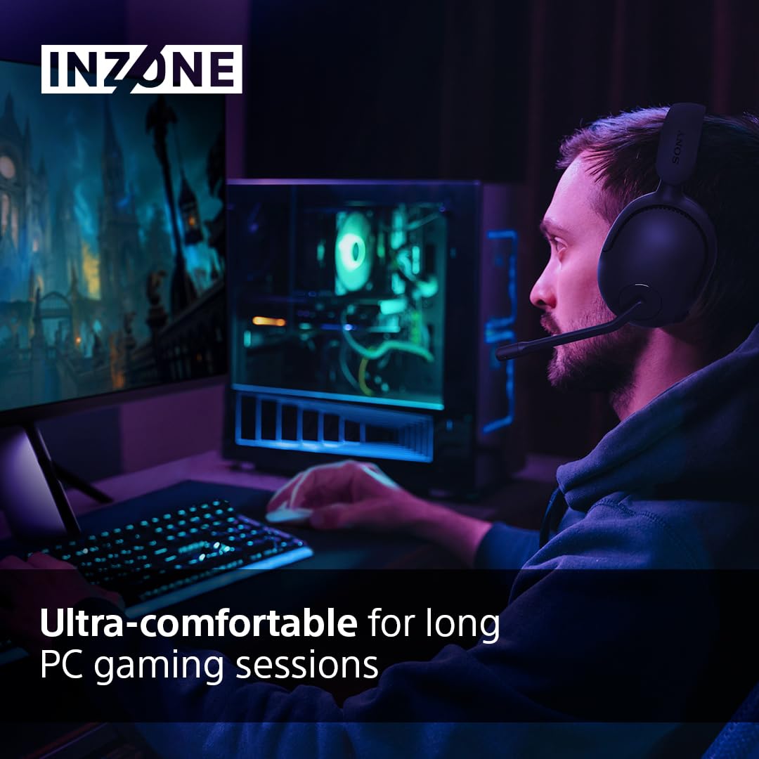 Sony INZONE H5 Wireless Gaming Headset - PC/PS5, 360 Spatial Sound for Gaming, 28H battery lifelow latency, comfortable design, microphone with AI - White