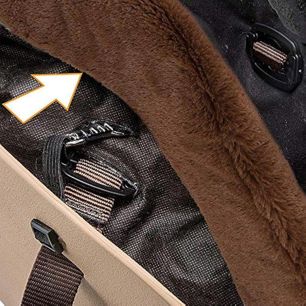 Ferplast Carrier bag for dogs WITH-ME WINTER, made of EVA, Soft rubber plastic, with faux-fur lining, Adjustable handles, Safety belt included, 21.5 x 43.5 x h 27 cm Dove grey