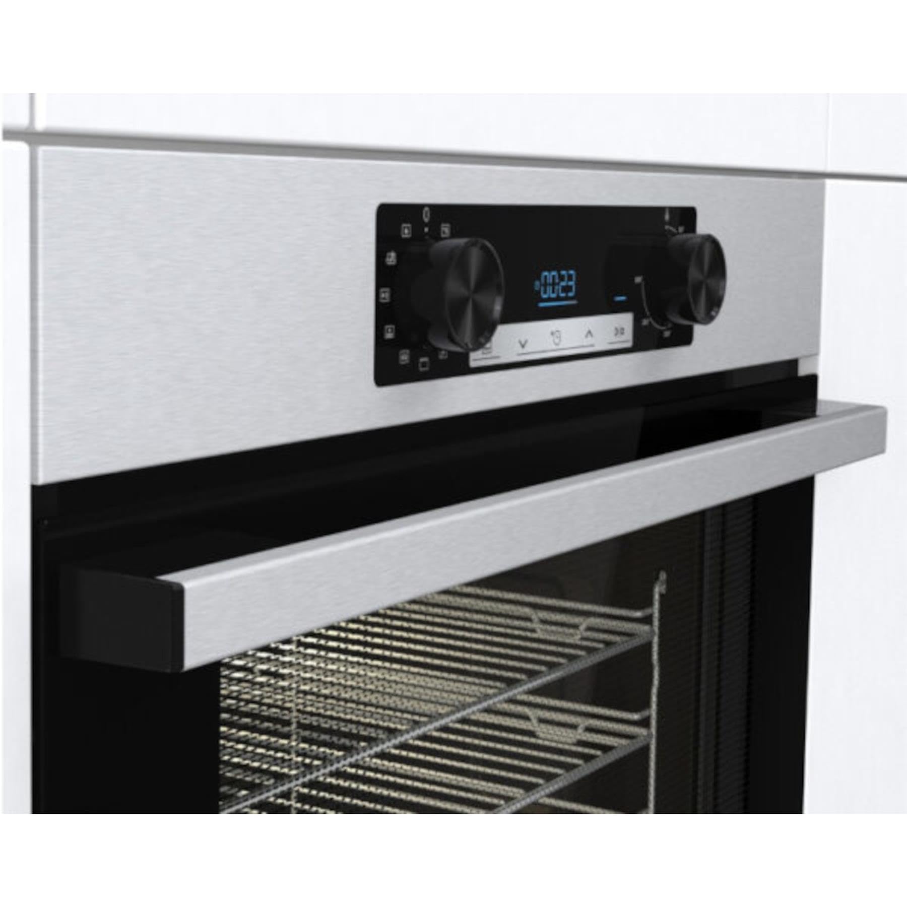 Hisense BI64211PB 77 Litre Built In Electric Single Oven With Pyrolytic Cleaning, Pizza Mode, Multiphase Cooking- Black 22x23x23 inches (LxWxH) - A+ Rated, Extra Large