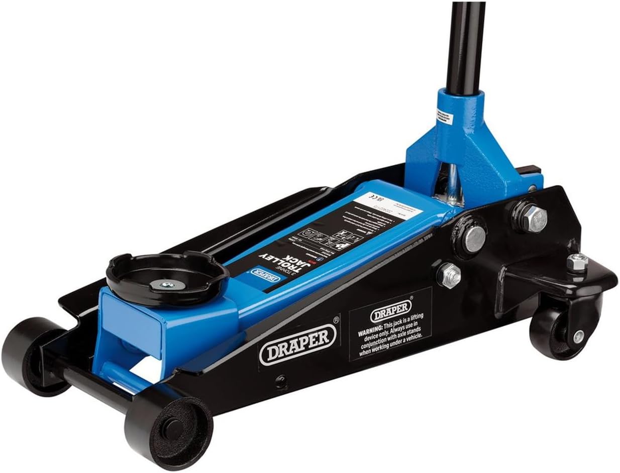 Draper 09179 Trolley Jack, 3 Tonne, Blue and Black