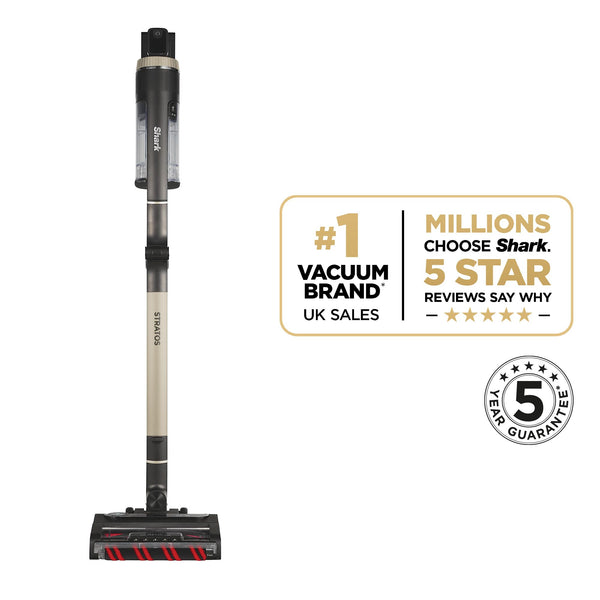 Shark Stratos Cordless Stick Vacuum Cleaner with Anti Hair Wrap Plus, Clean Sense IQ & Anti-Odour Technology, 60 Mins Run-Time, Removable Battery, Charcoal/Rose Gold IZ400UK