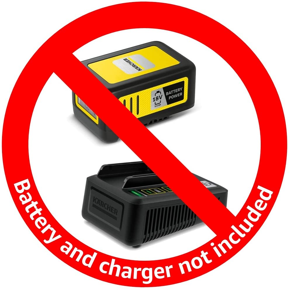 K?rcher 18 V Cordless Hedge Trimmer HGE 18-45, Cutting Length: 45 cm, Diamond-ground Blade, Weight: 2.68 kg, Power: Max 250-500 m, Can be Used with