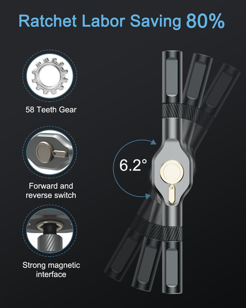 Ankilo 24 in 1 Magnetic Screwdriver Set, DIY Ratchet Screwdriver Set with Rotatable Ratchet Handle, Repair Tool Kit, Small Ratchet Set in case for Furniture Computer Bicycle, Best Gift for Father Day