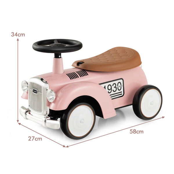 Kids Ride on Car, Toddler Foot to Floor Sliding Car with Air Horn, Hidden Storage Compartment, DIY Stickers, EVA Wheels, Children Sliding Walker Toy Car for 18-36 Months Boys Girls (White)