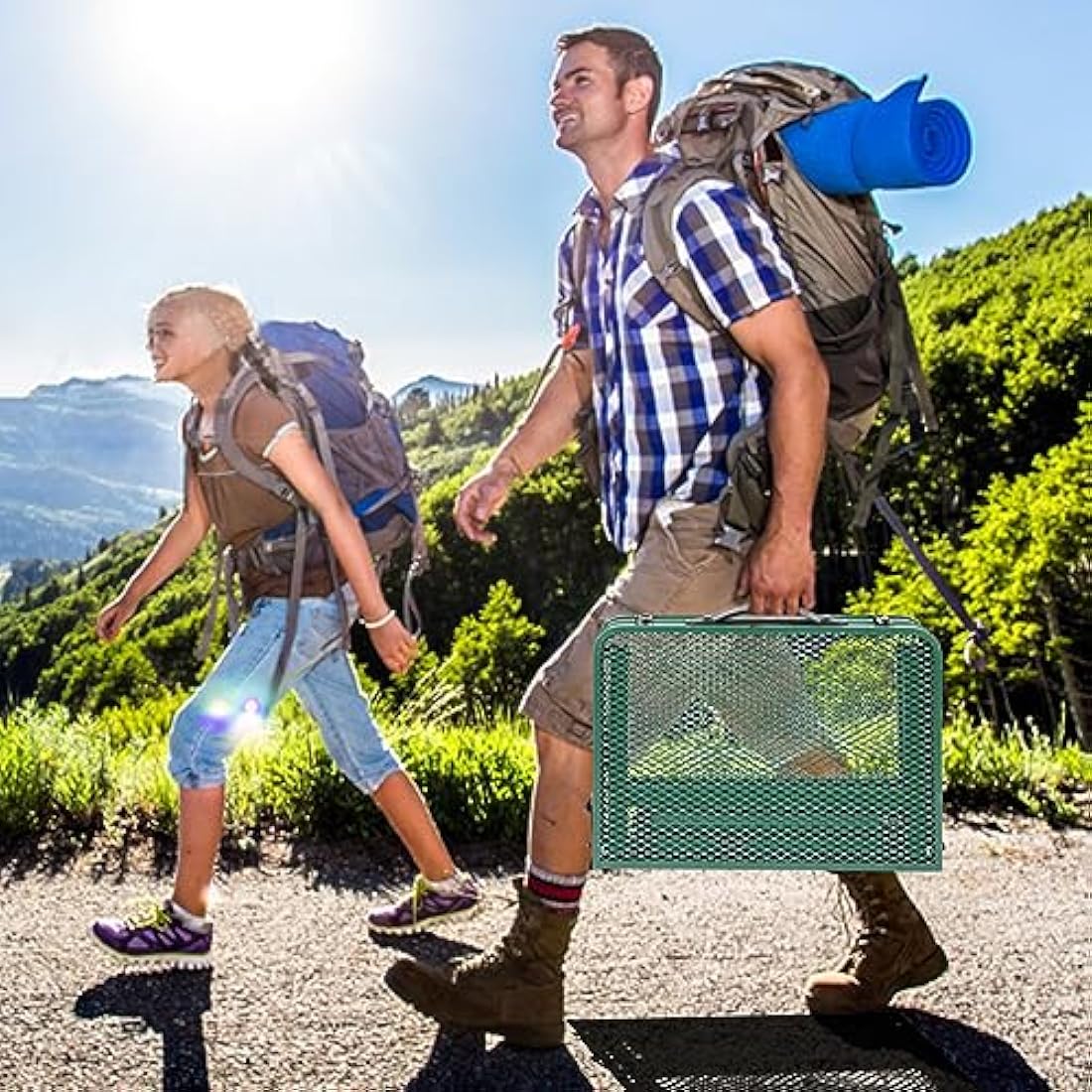 E EASTSTORM Camping BBQ Table Outdoor Folding Picnic Table 23.6”x 15.7”- Portable, Compact & Foldable for Easy Storage - Great for Picnic, Garden, Patio, Dining, Party, Market