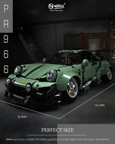 Pr 966 Sport car MOC Building Blocks and Construction Toy, Adult Collectible Cars Set to Build, 1:8 Scale Retro Car Model, NEW2022 (2435 Pcs)