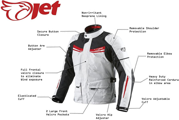 Jet Men's Waterproof Motorcycle Jacket with Aquatex Textile Armour