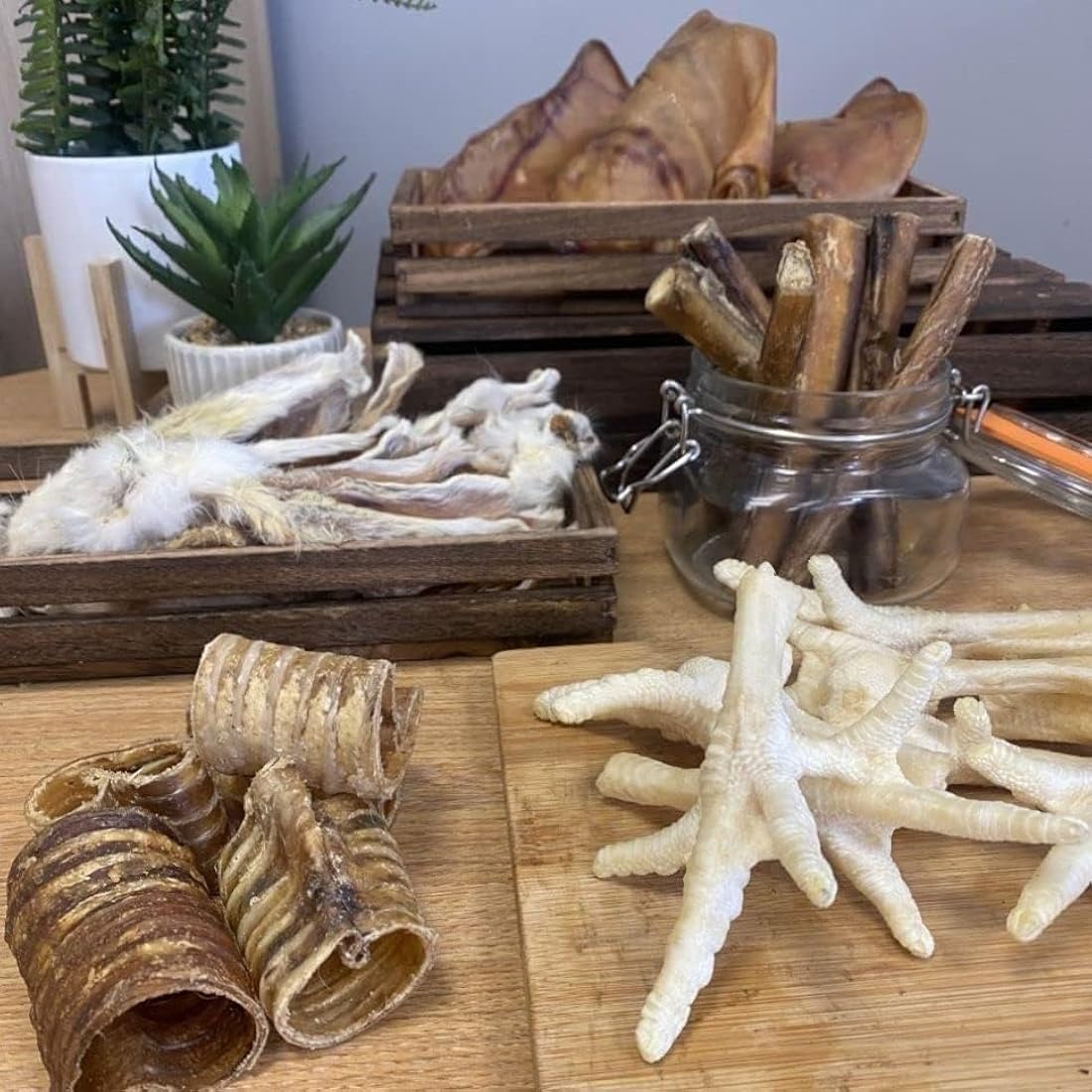 *Premium* Rabbit Ears with Fur 1kg Natural Dog Treats Chews Hypoallergenic Hair LOD3