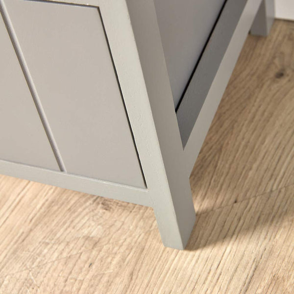 Home Source Chest of Drawers, Wooden Storage Unit Bedroom Organiser Bedside, Love Heart Design, 4 Drawer, Grey