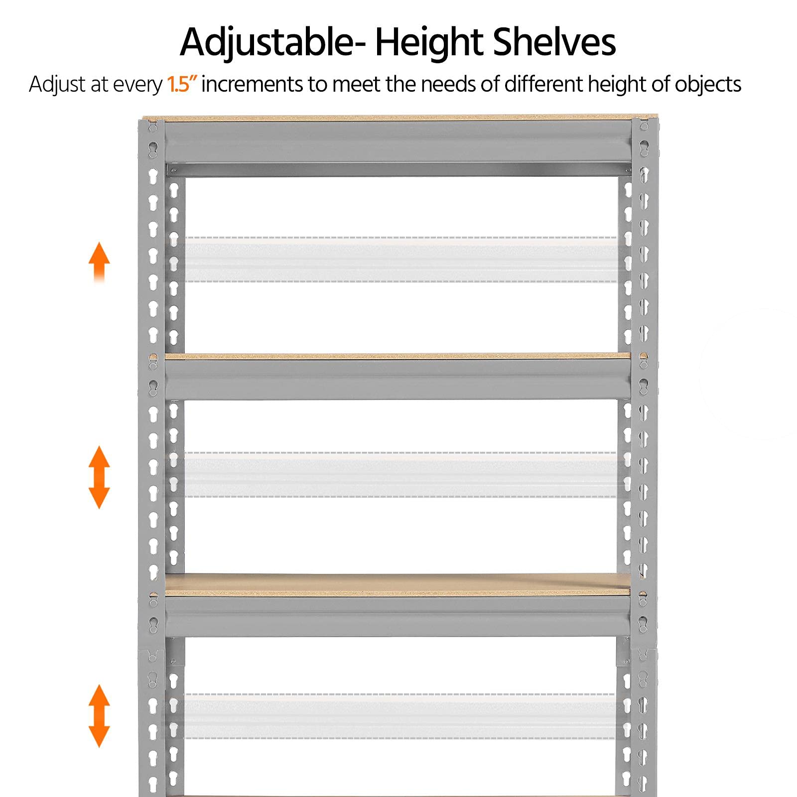 Yaheetech 5 Tier Garage Shelving Units, Heavy Duty Racking shelves, 150KG Per Shelf/750KG Capacity, 70cmx30cmx150cm（LxWxH,Dark Gray