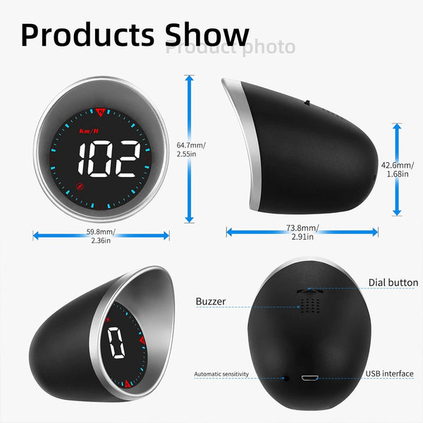 AMHVMU G5 head up display auto,Car GPS Speedometer,HUD,Speed Display,Compass,Speed Warning,Km/h,MPH,Large Font,White Font,USB Connection,Plug and Play,Suitable for All Vehicles