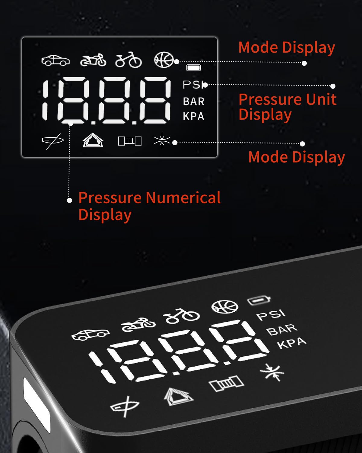 WindGallop Digital Car Tyre Inflator Air Compressor 12v Car Tyre Pump Air Pump for Car Tyres Boot Accessories Automatic Electric Tyre Inflation with Tyre Pressure Gauge Valve Adaptors LED Light