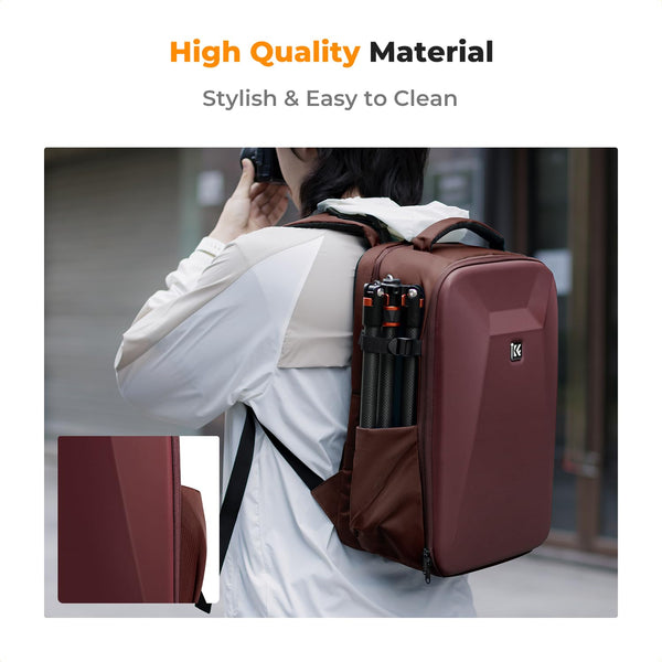 K&F Concept Camera Backpack,Hardshell DSLR Photography Camera Bag with 15-15.6 Inch Laptop Compartment Waterproof Camera Case Compatible for Canon/Nikon/Sony/DJI Mavic Drone