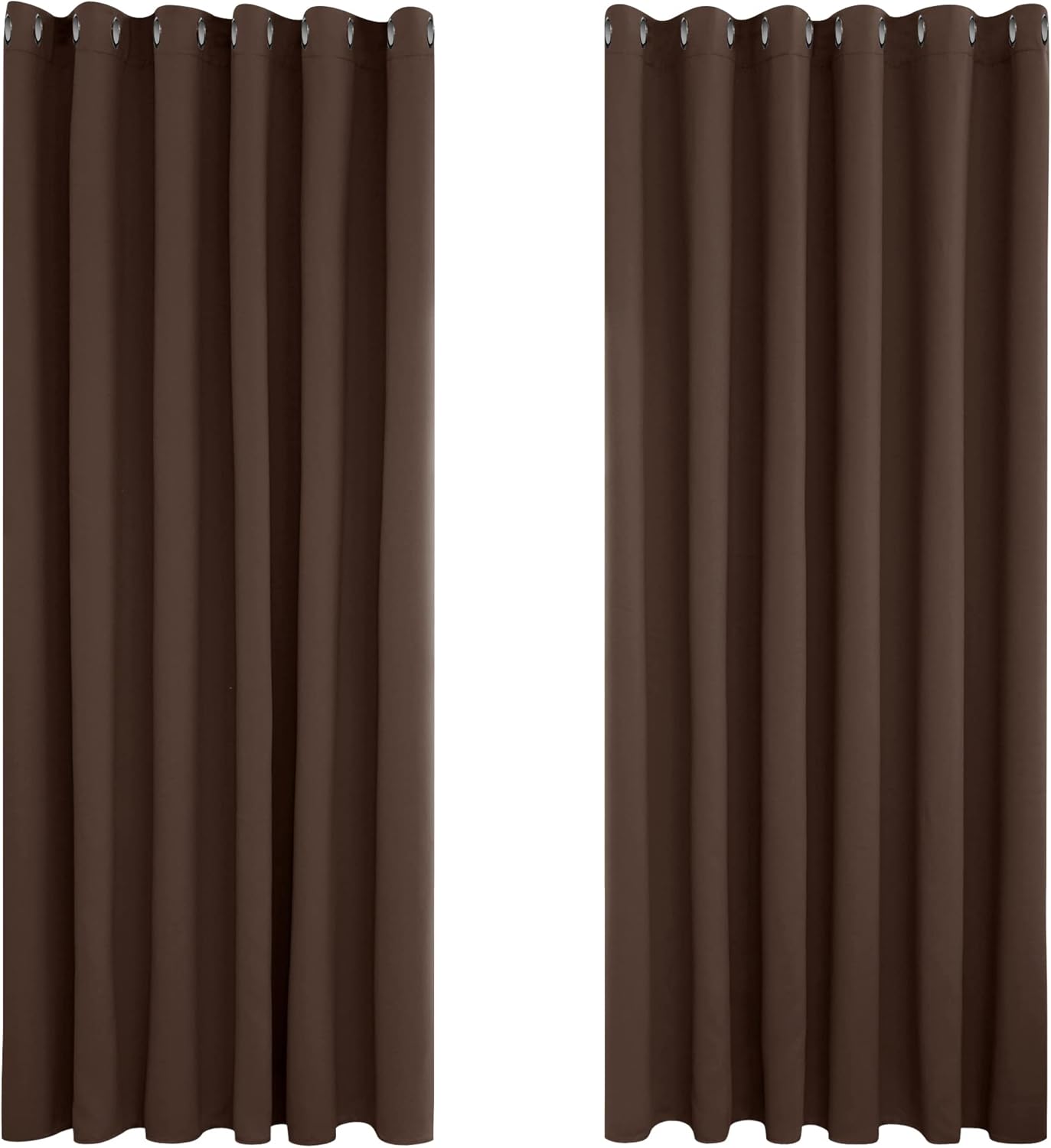 Deconovo Blackout Curtains Eyelet Super Soft Thermal Insulated Ring Top Blackout Curtains for Nursery 46 x 54 Drop Inch Dark Grey 2 Panels