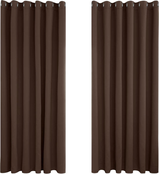Deconovo Blackout Curtains Eyelet Super Soft Thermal Insulated Ring Top Blackout Curtains for Nursery 46 x 54 Drop Inch Dark Grey 2 Panels
