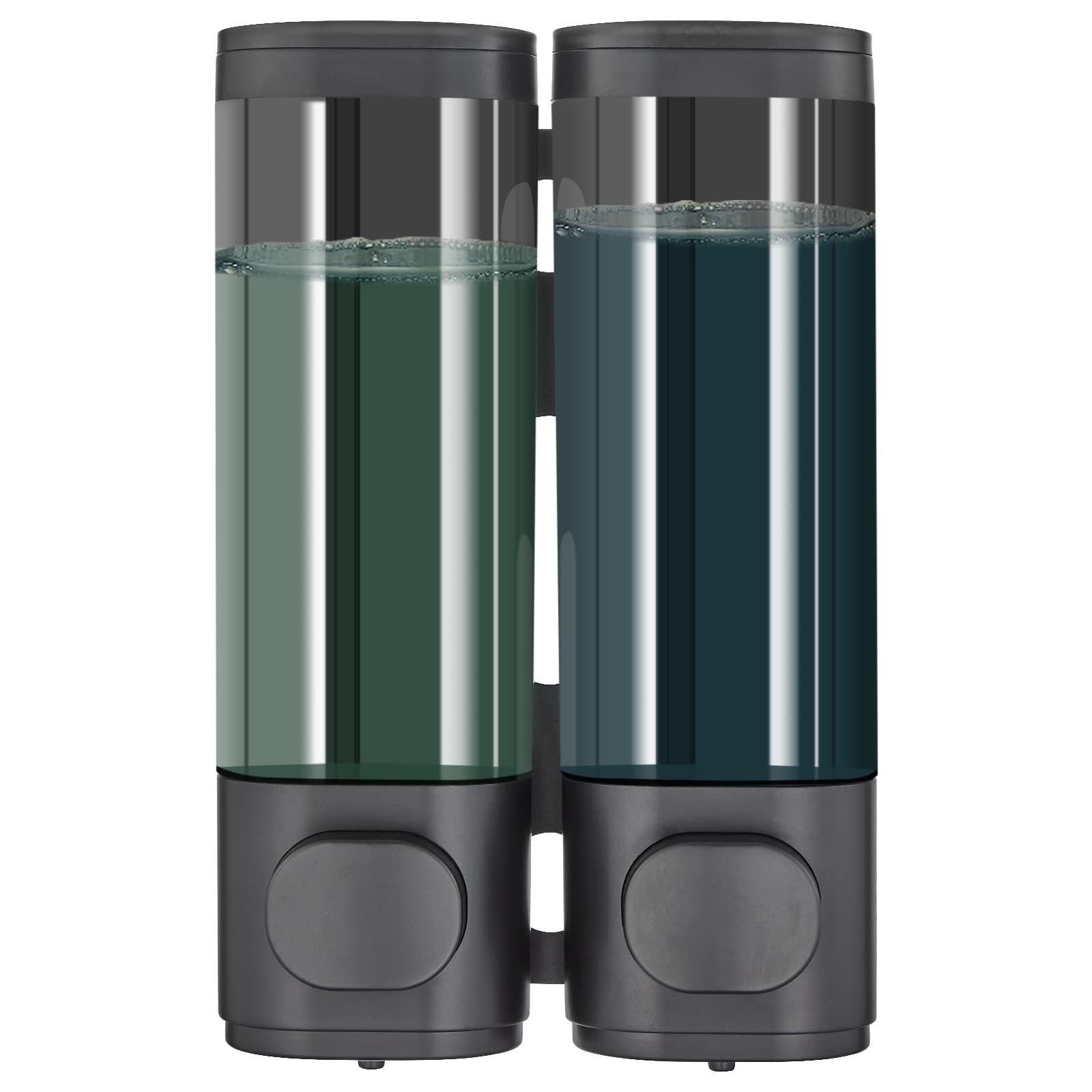 Modunful Shower Dispenser 2 Chamber No Drill Wall Mounted Shampoo & Conditioner Dispenser for Bathroom Shower Wall Mounted Shampoo Conditioner Body