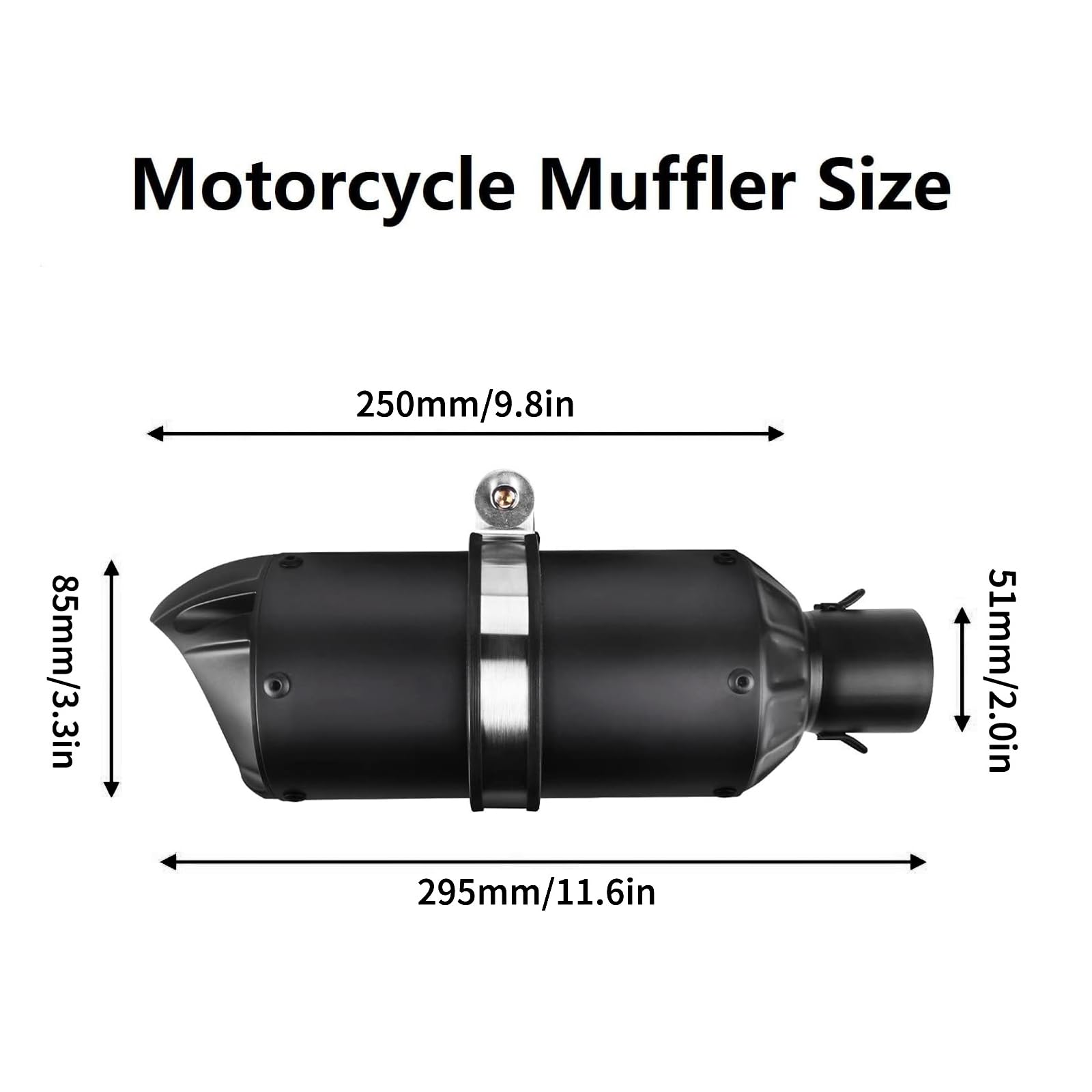 38mm 51mm Universal Motorcycle Golden Muffler Exhaust Stainless Steel Slip on Exhaust Pipe 1.5" 2" for Dirt Bike Street Bike Scooter ATV