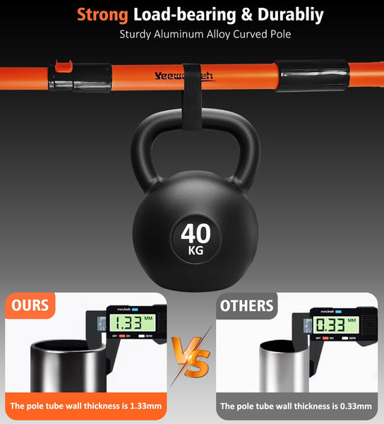 YeewayVeh Car Wash Brush, 43" Extendable Car Wash Brush Mop with Long Handle, 15 Degree Curved Soft Car Cleaning Brush kit with Extra Microfiber Brush Head for Truck SUV Cleaning, Orange