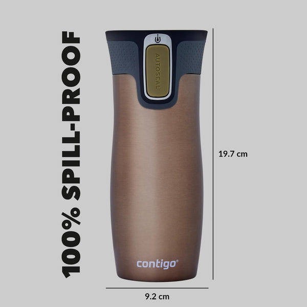 Contigo West Loop Autoseal Travel Mug, Stainless Steel Thermal Mug, Vacuum Flask, Leakproof Tumbler, Coffee Mug with BPA Easy-Clean Lid