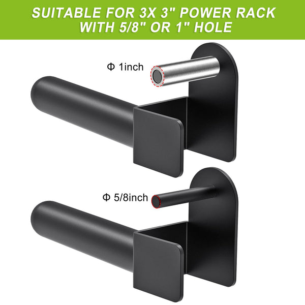 Kipika 3x3 Olympic Weight Plate Holder - Heavy-Duty Steel, Fits 2" Plates on 3x3 Racks with 1" or 5/8" Holes - 300 lbs Capacity Each - Set of 2