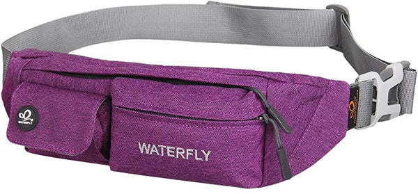 Waterfly Waist Bag Pack Slim Water Resistant Fanny Pack Travel Bum Bag Running Belt for Traveling Cycling Hiking Camping