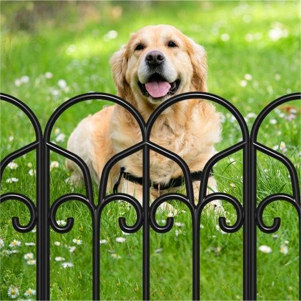 Amagabeli Garden Home Decorative Metal Garden Fence Panels 5PCS 46CM(H) x2.29M(L) Metal Garden Fencing Panels Border Outdoor Rustproof Landscape