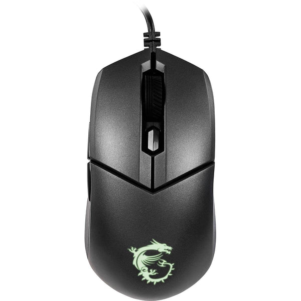MSI CLUTCH GM51 LIGHTWEIGHT Gaming Mouse - 26000 DPI Optical Sensor, Elite 0.125ms Latency, 60M+ Click OMRON Switches, 6-Buttons, FriXionFree Cable, RGB Diamond LightGrips, 75g - Wired