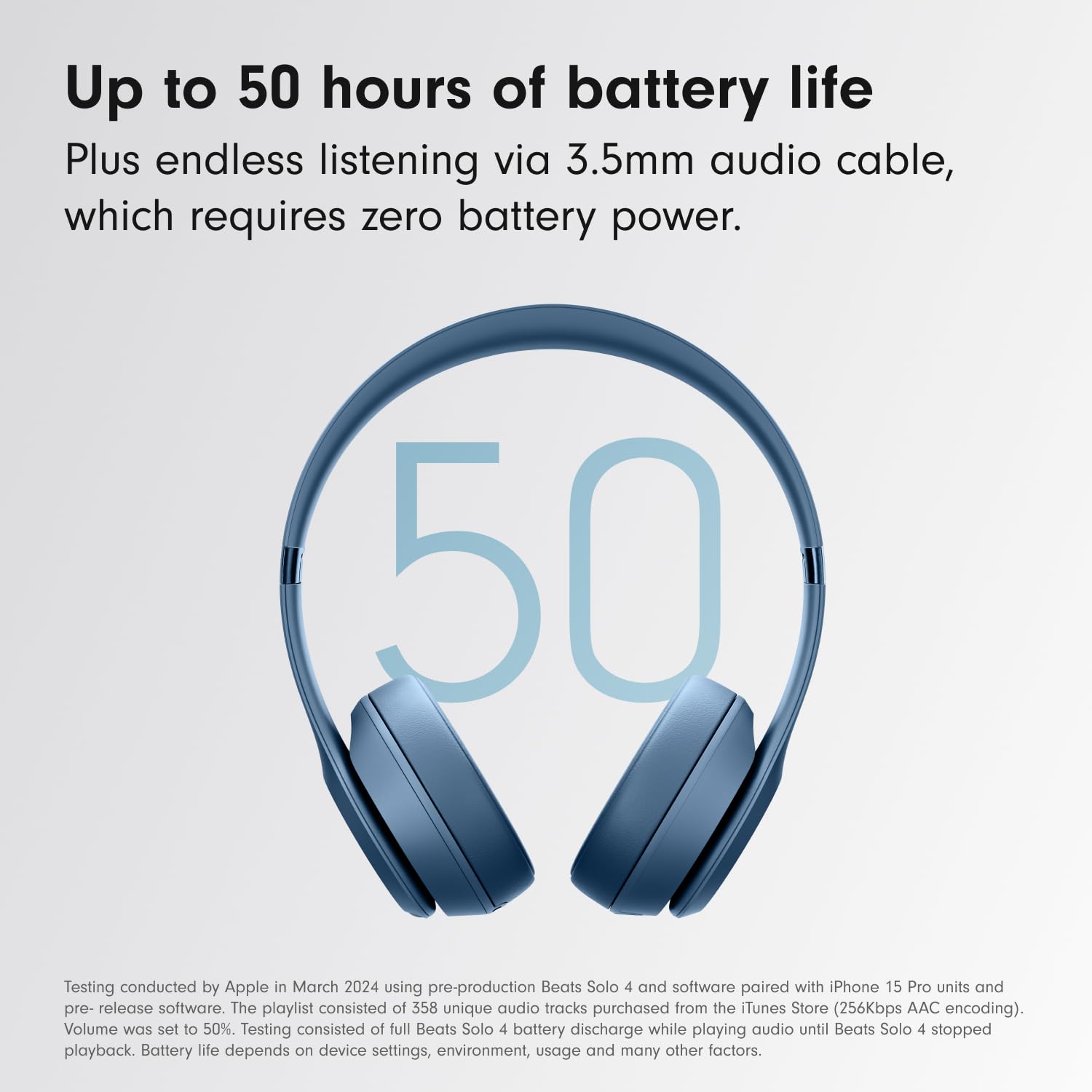 Beats Solo 4 – Wireless Bluetooth On-Ear Headphones, Apple & Android Compatible, Up to 50 hours of Battery Life – Matte Black