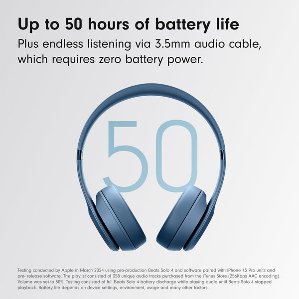 Beats Solo 4 – Wireless Bluetooth On-Ear Headphones, Apple & Android Compatible, Up to 50 hours of Battery Life – Matte Black